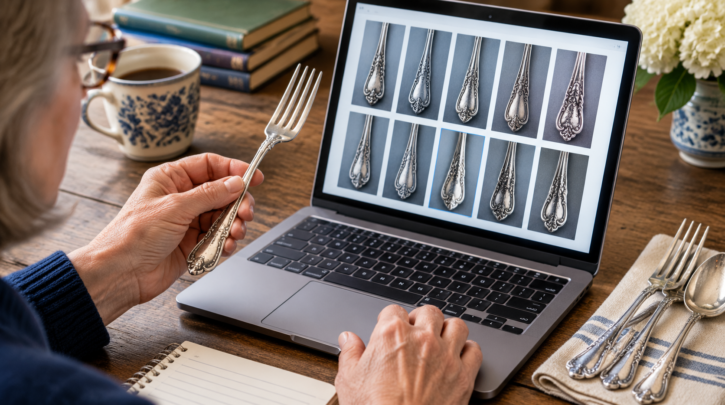Illustration of checking whether a flatware pattern is still in active production